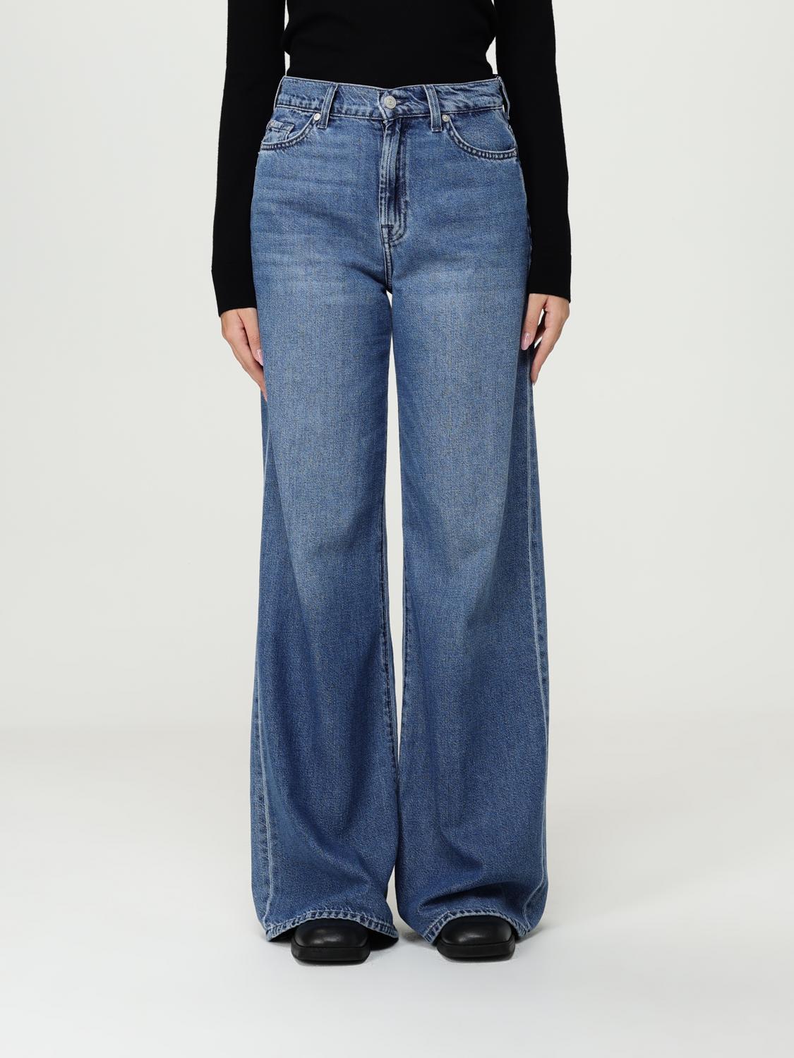 7 For All Mankind Jeans Woman Color Blue In Blue