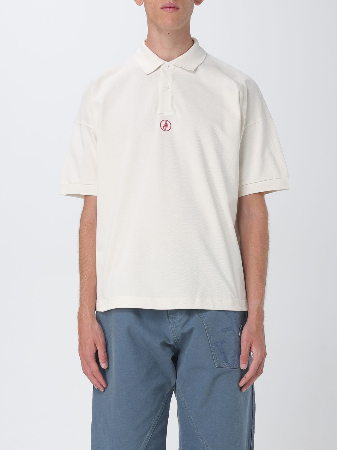 Jw Anderson Polo Collared Shirt Short Sleeves In White