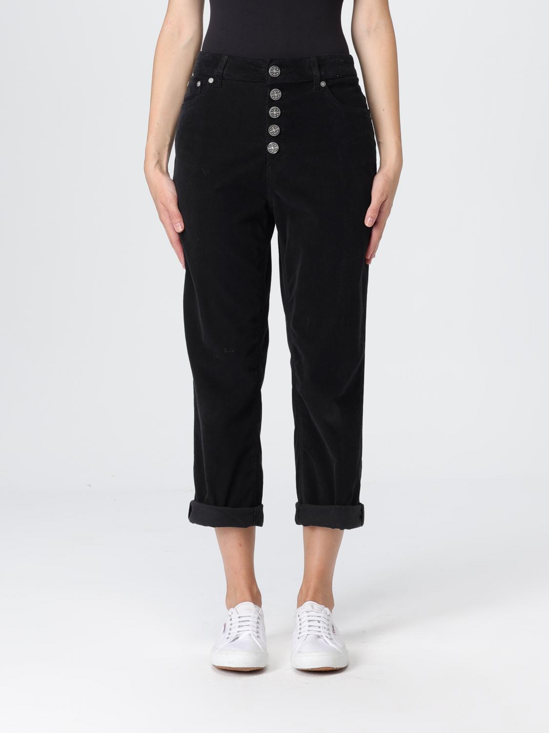 Dondup Tapered Leg Pants With Five-button Closure In Black