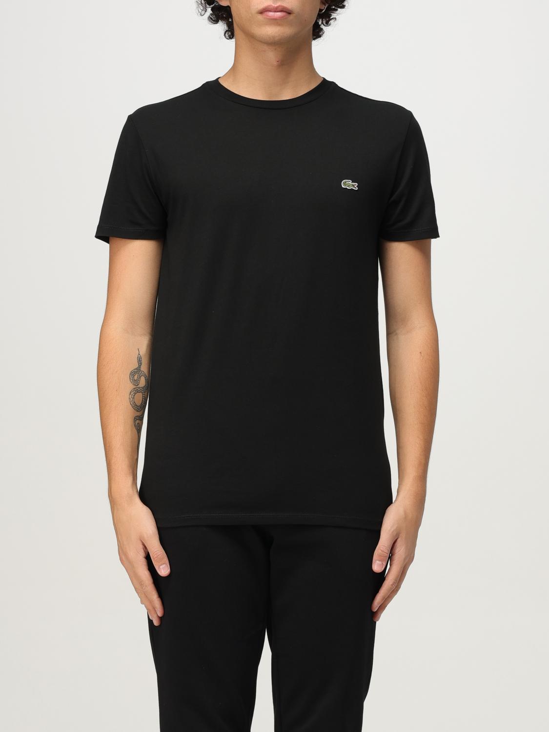 Lacoste Croc Crew-neck T-shirt Regular Fit In Black