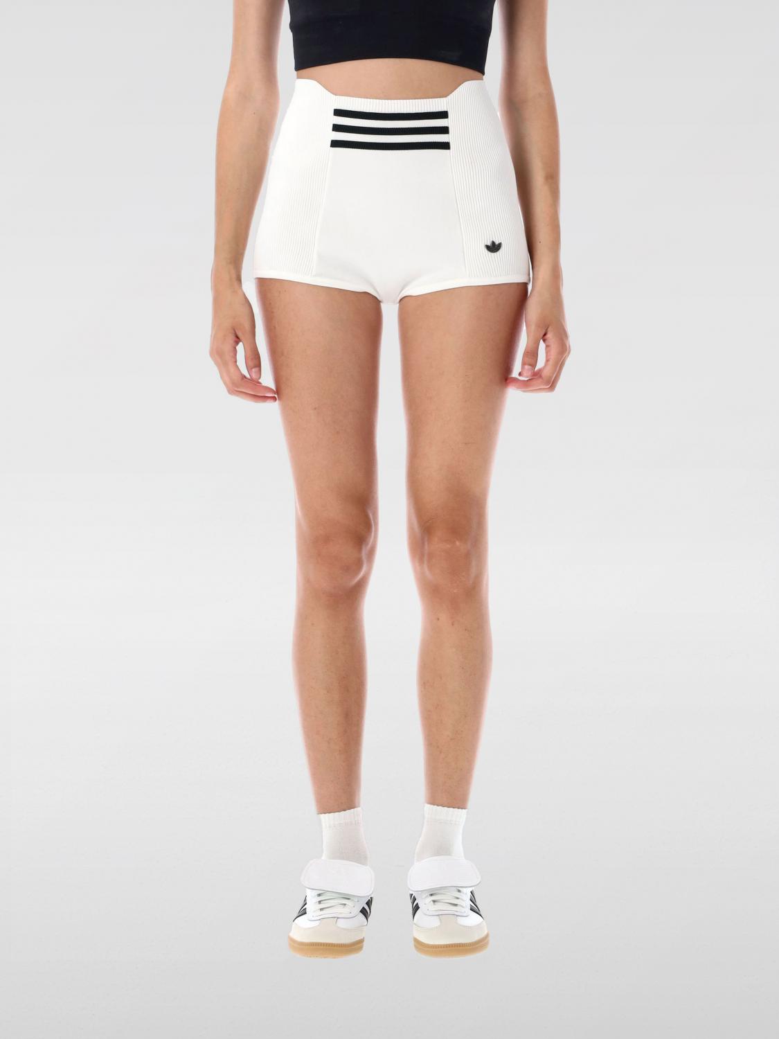 Adidas Originals High-rise Ribbed Boy Shorts In White
