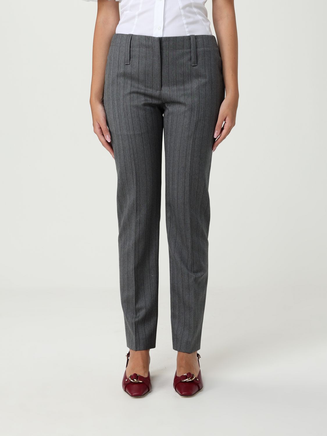 Alexander Mcqueen Pants Mcqueen Woman Color Grey In Gray