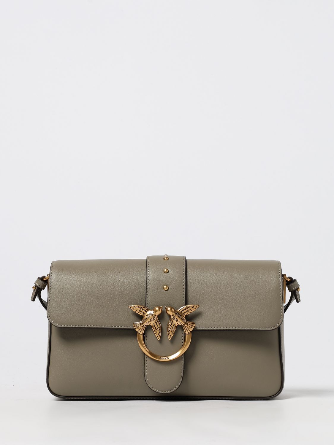 Pinko Shoulder Bag Woman Color Leather In Gray
