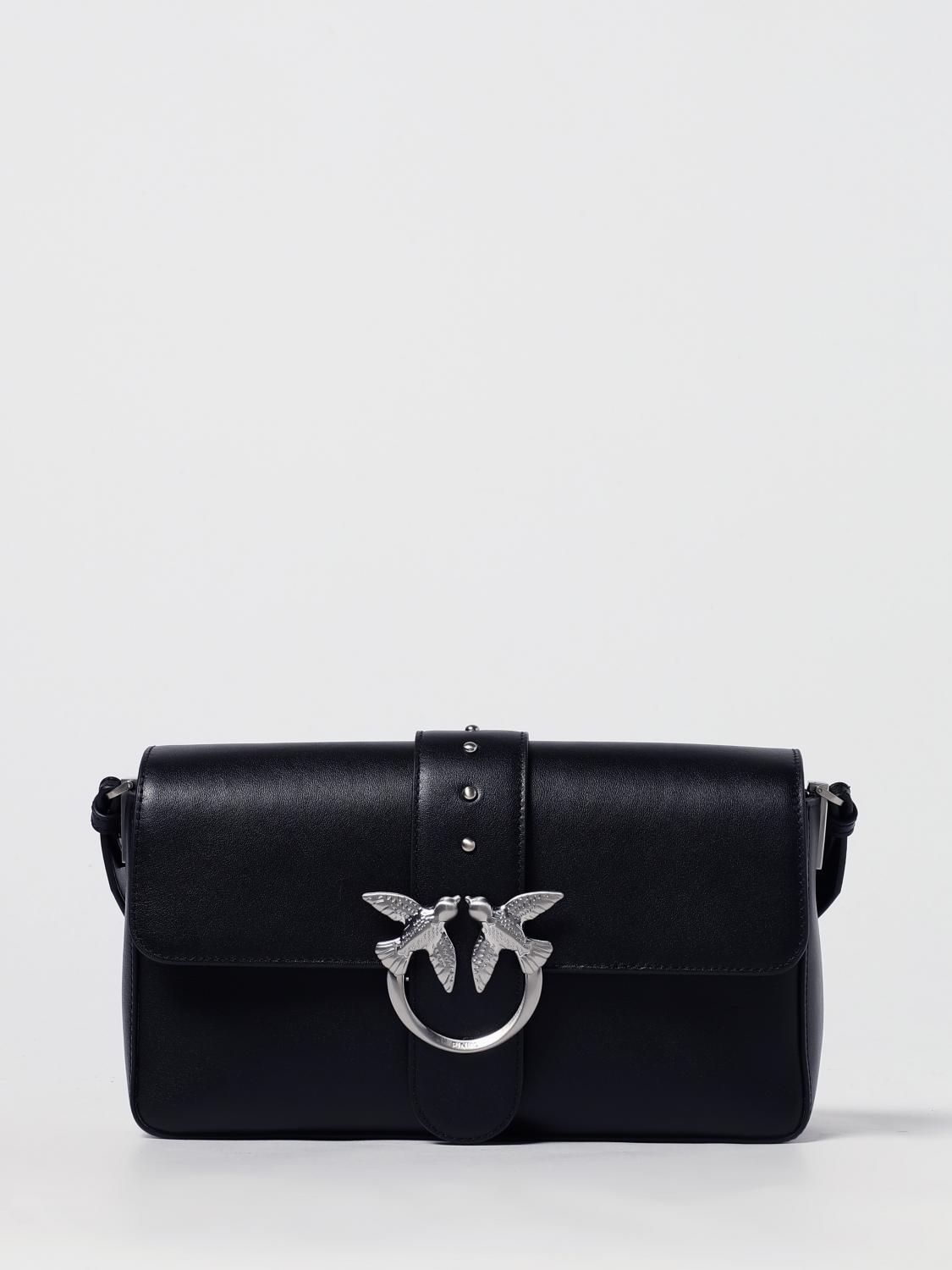 Pinko Mini Love One Slouchy Crossbody Bag In Black
