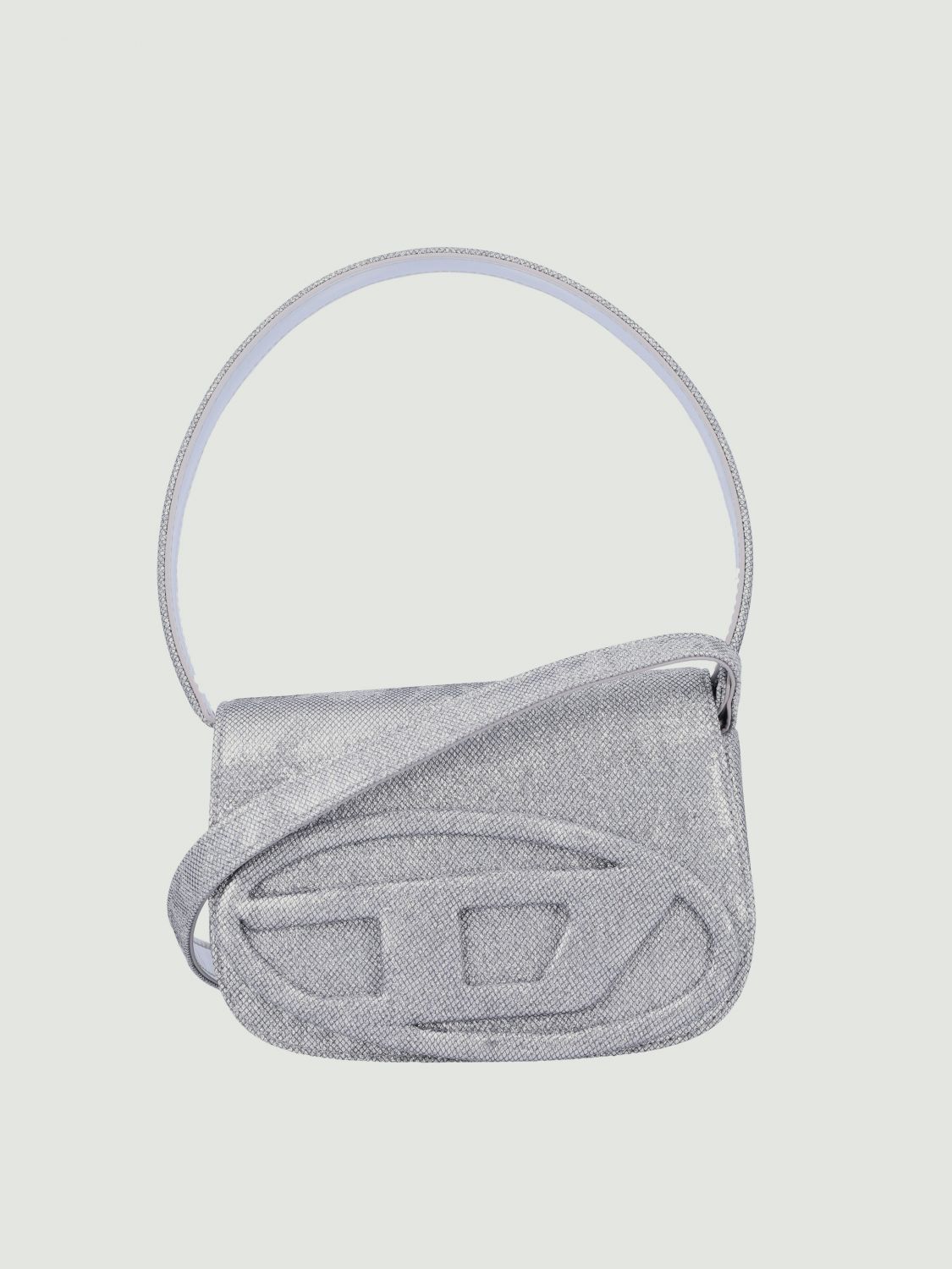 Diesel 1-dr Lurex Shoulder Bag In Silver