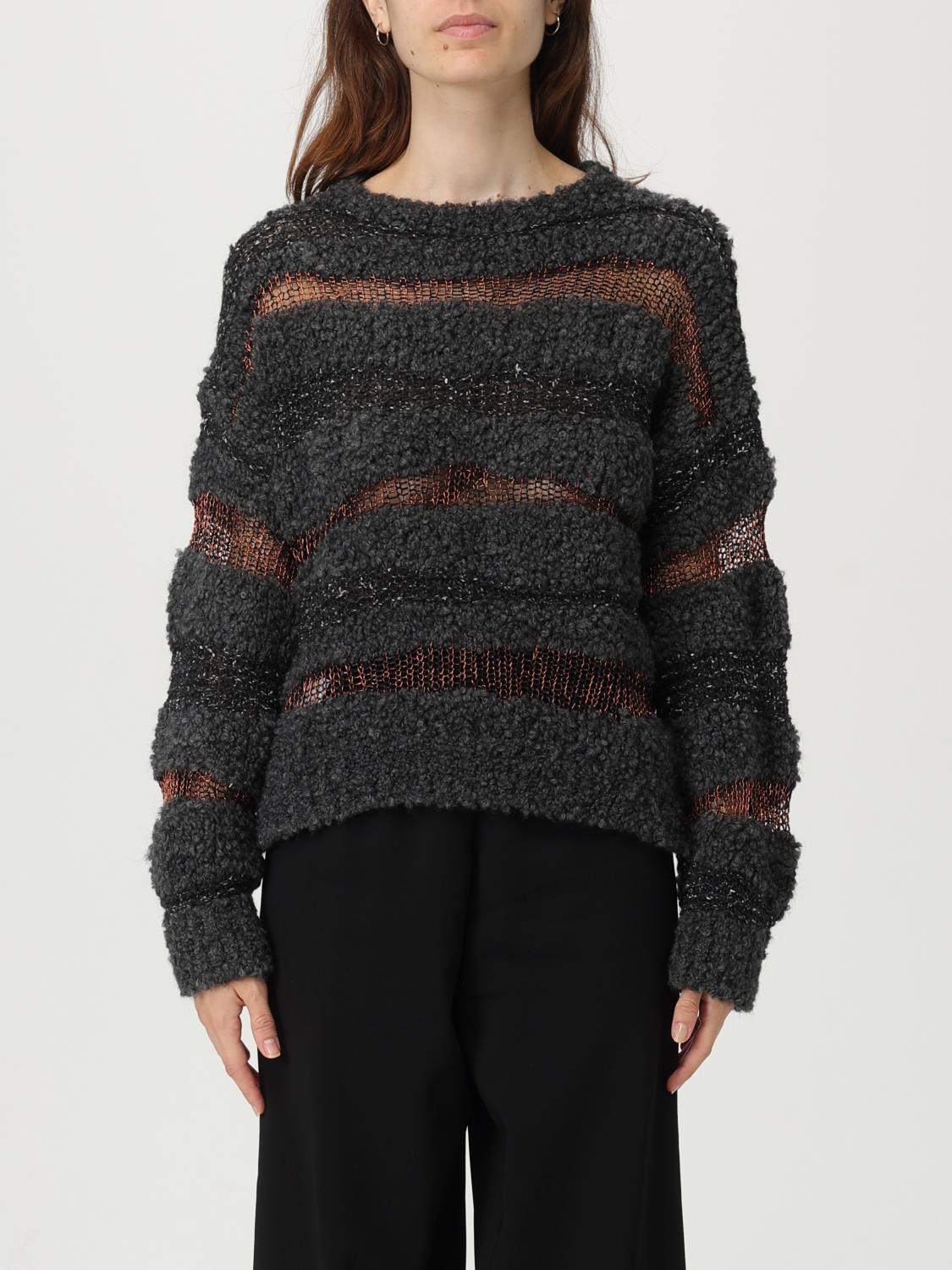 Pinko San Domino Pattern Sweater With Lurex Thread Inserts In Black