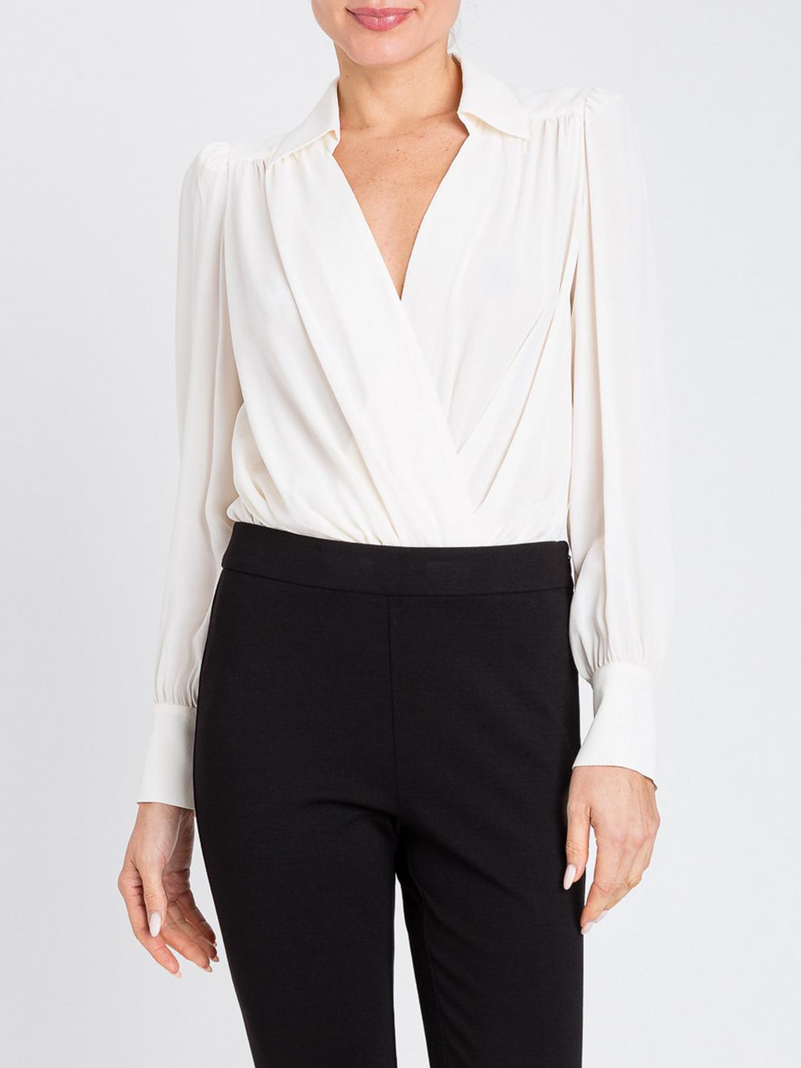 Twinset Body En Crêpe De Chine Avec Fronces In White