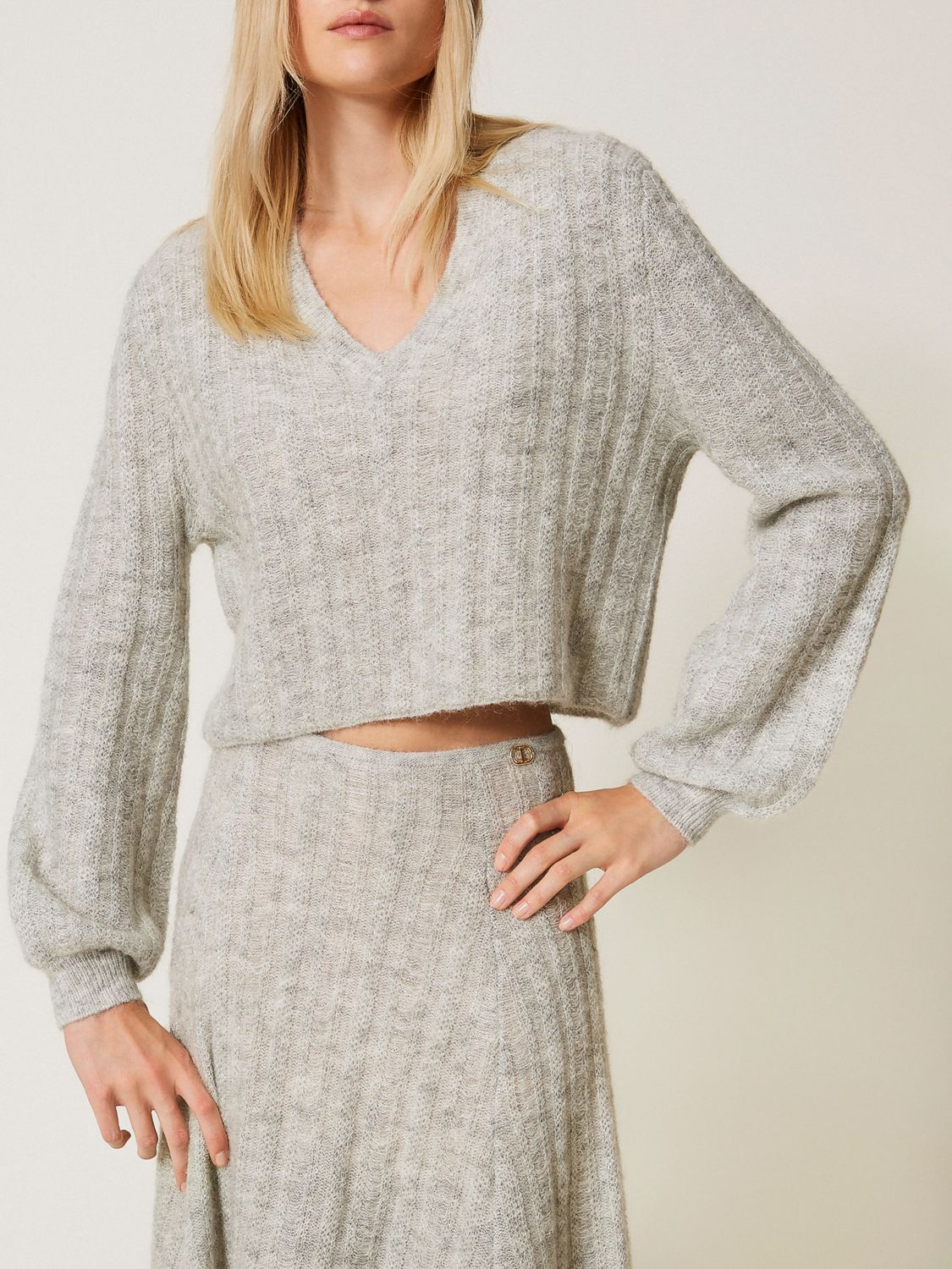 Twinset Top Woman Color Grey In Neutral