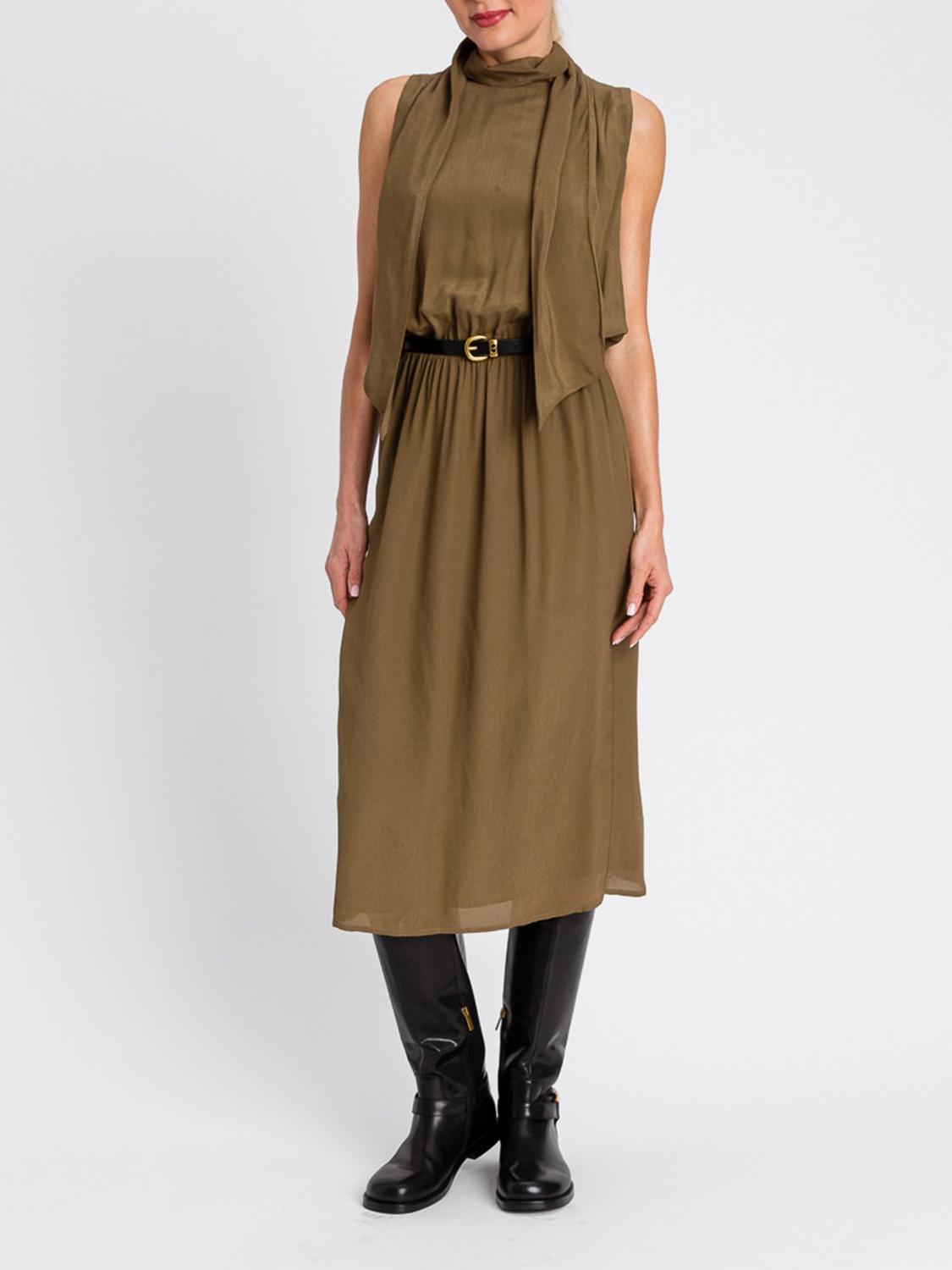 Twinset Dress Woman Color Green In Brown