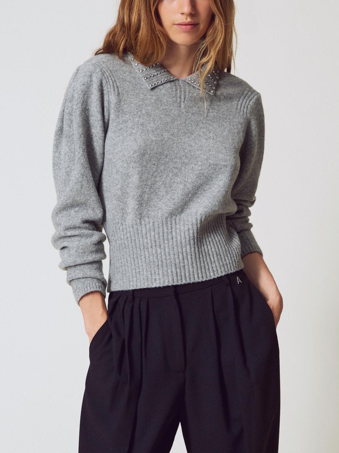Twinset Actitude Top Woman Color Grey In Gray