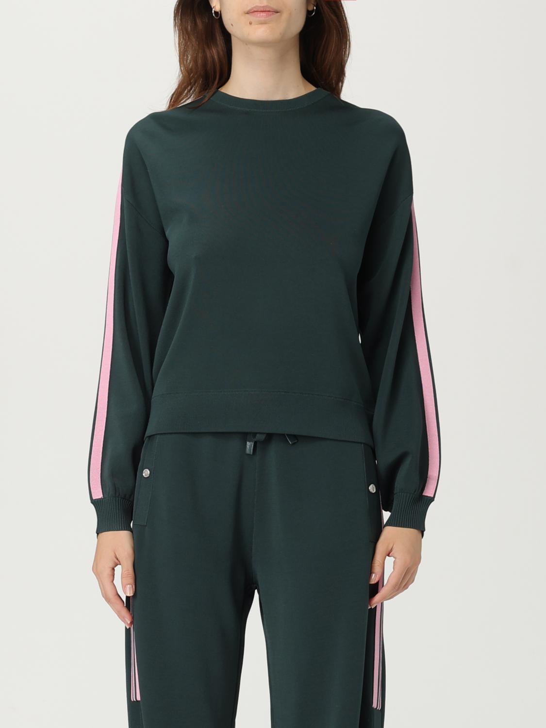 Pinko Sporty Sweatshirt With Love Birds Logo In Green