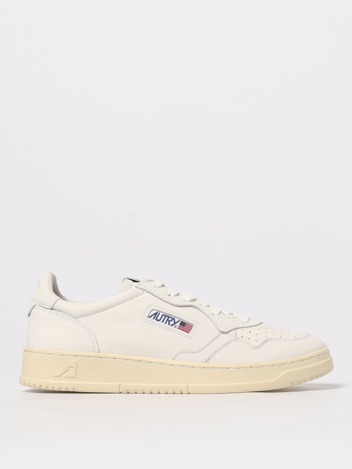 Autry White Leather Medalist Sneakers In Animal Print