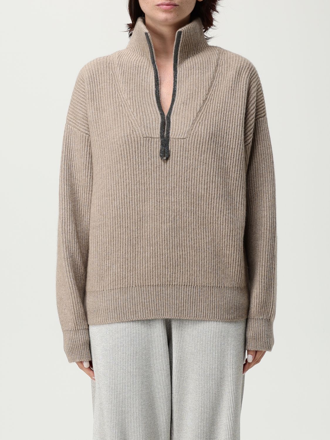 Brunello Cucinelli Sweater  Woman Color Beige In Brown