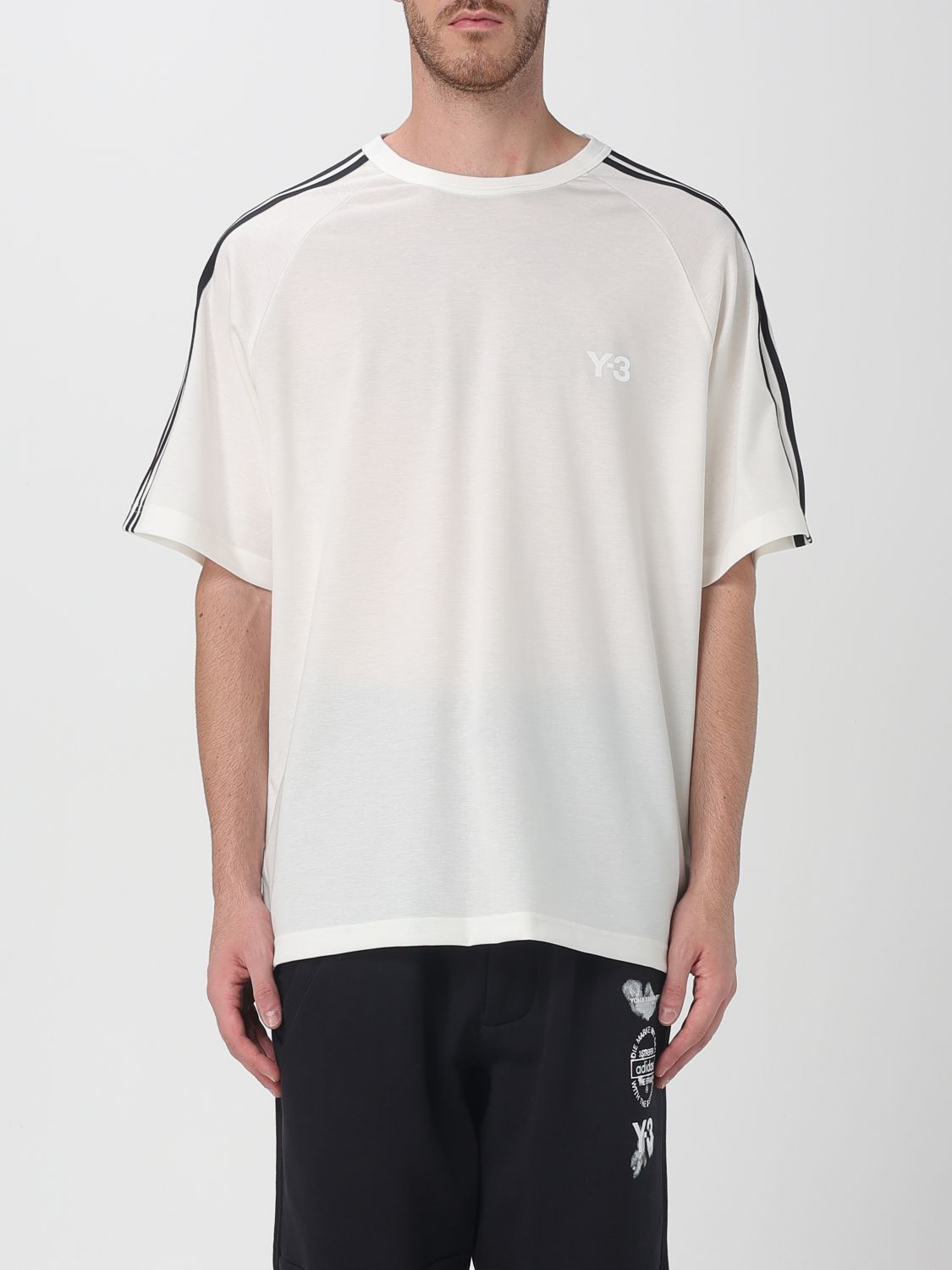 Y-3 Logo Motif T-shirt In Neutral