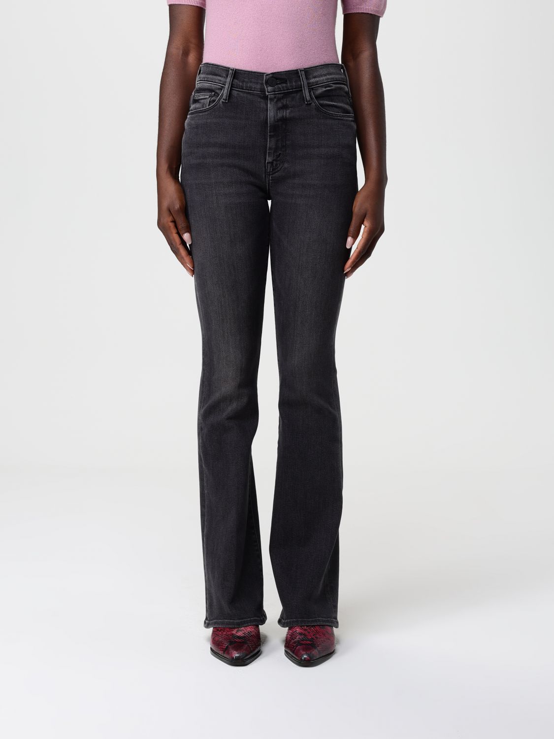 Mother Jeans  Woman Color Black In Animal Print