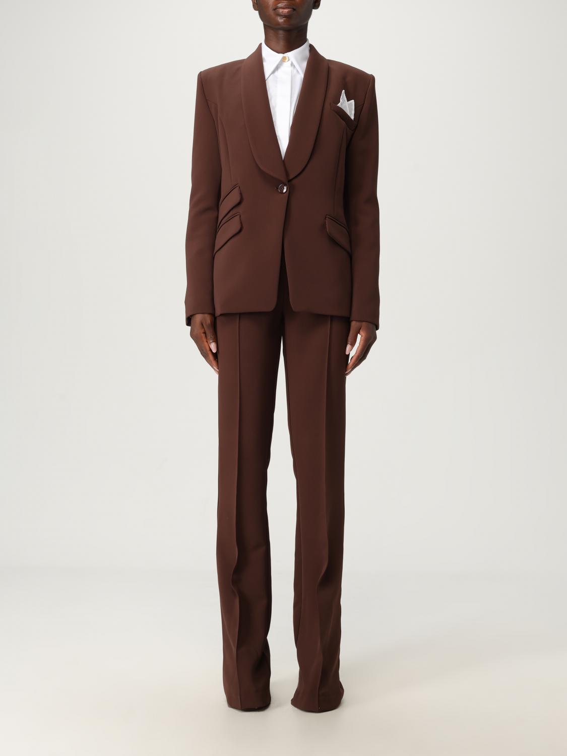 Elisabetta Franchi Suit Woman Color Brown In Gold