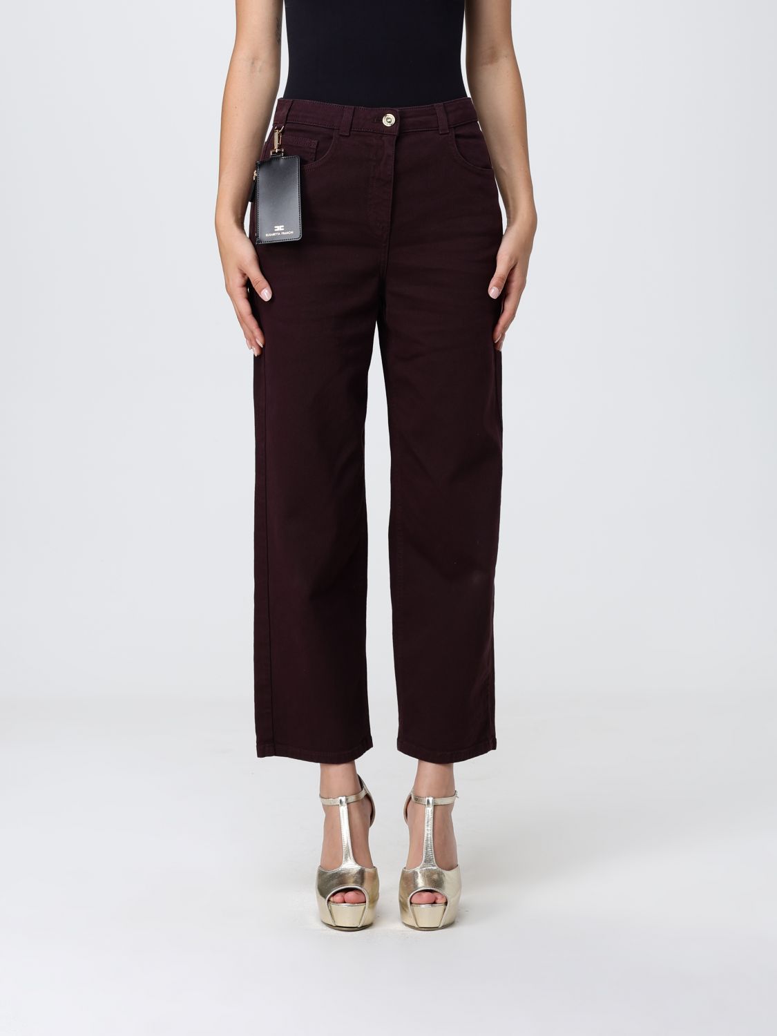 Elisabetta Franchi Jeans  Woman Color Wine In Brown