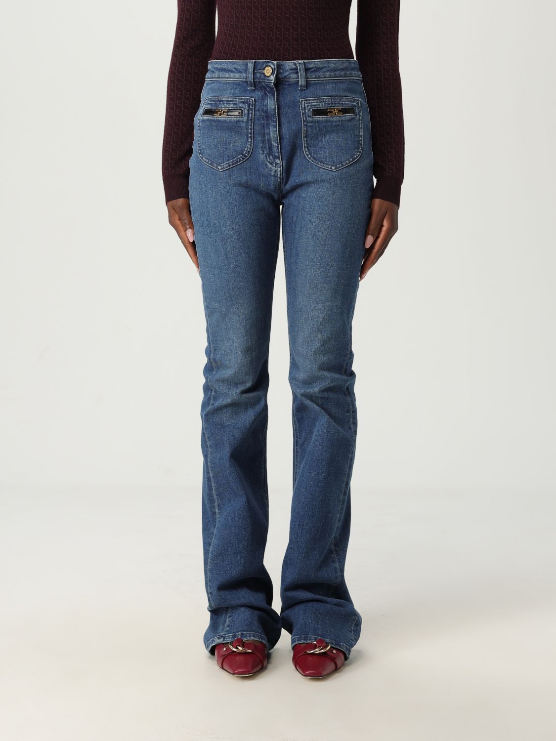 Elisabetta Franchi Jeans Woman Color Blue In Blue