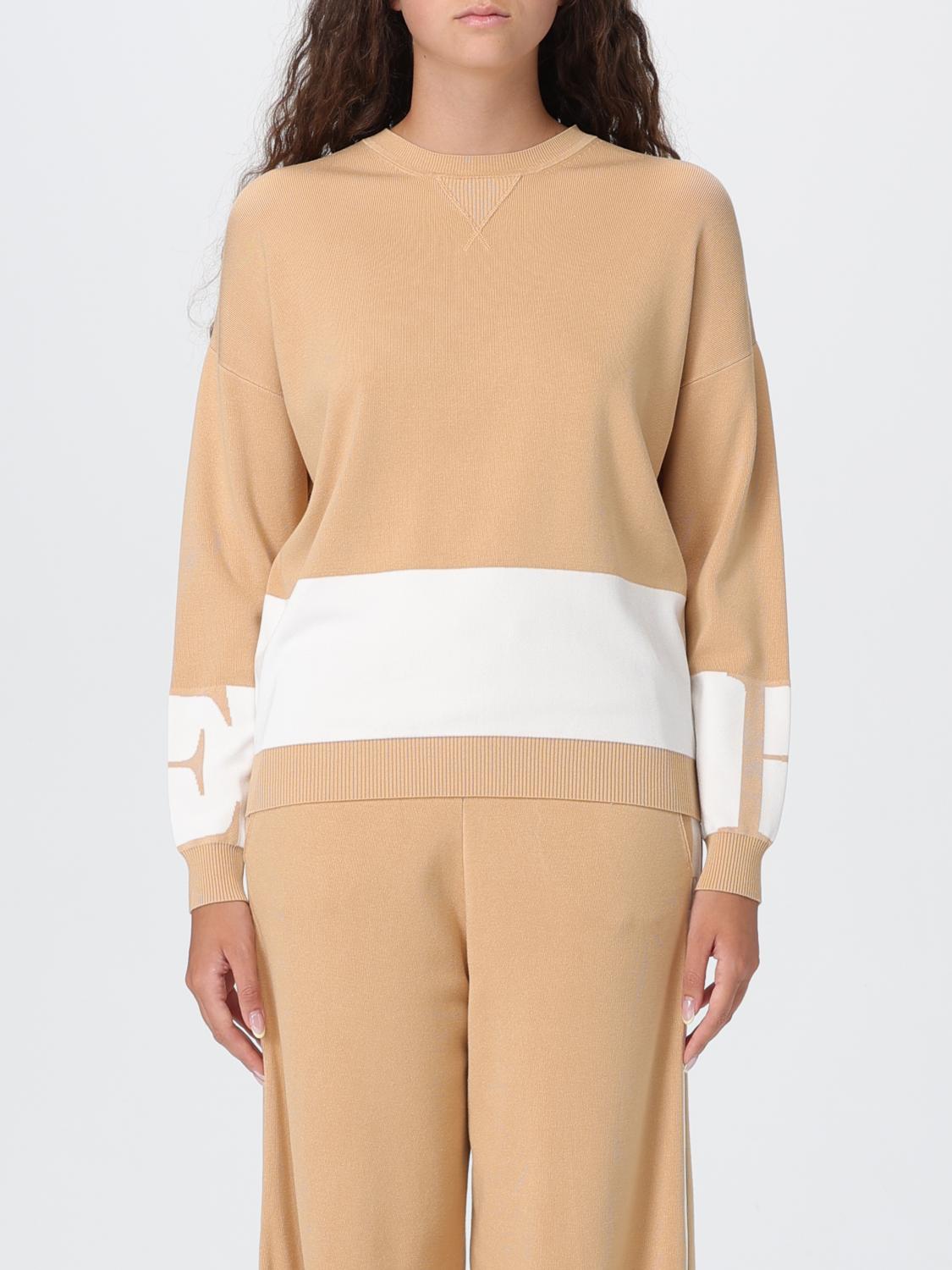 Elisabetta Franchi Tricot Crewneck Sweater In Neutral