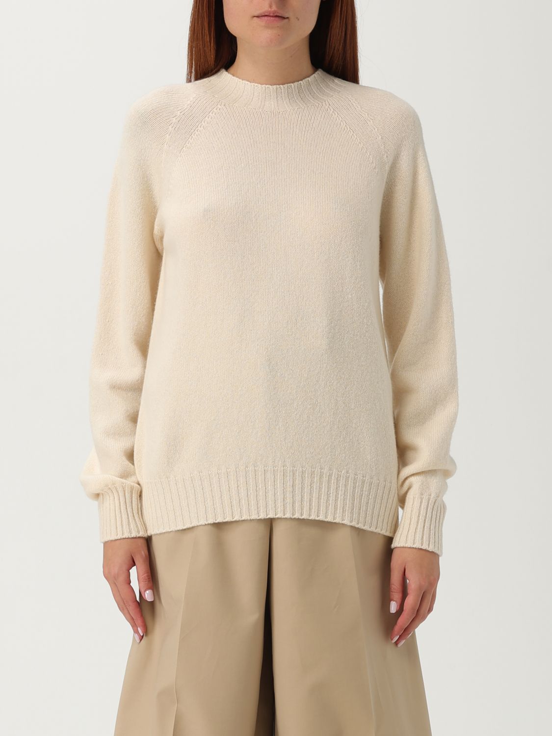 Drumohr Round-neck Wool Sweater In Neutral