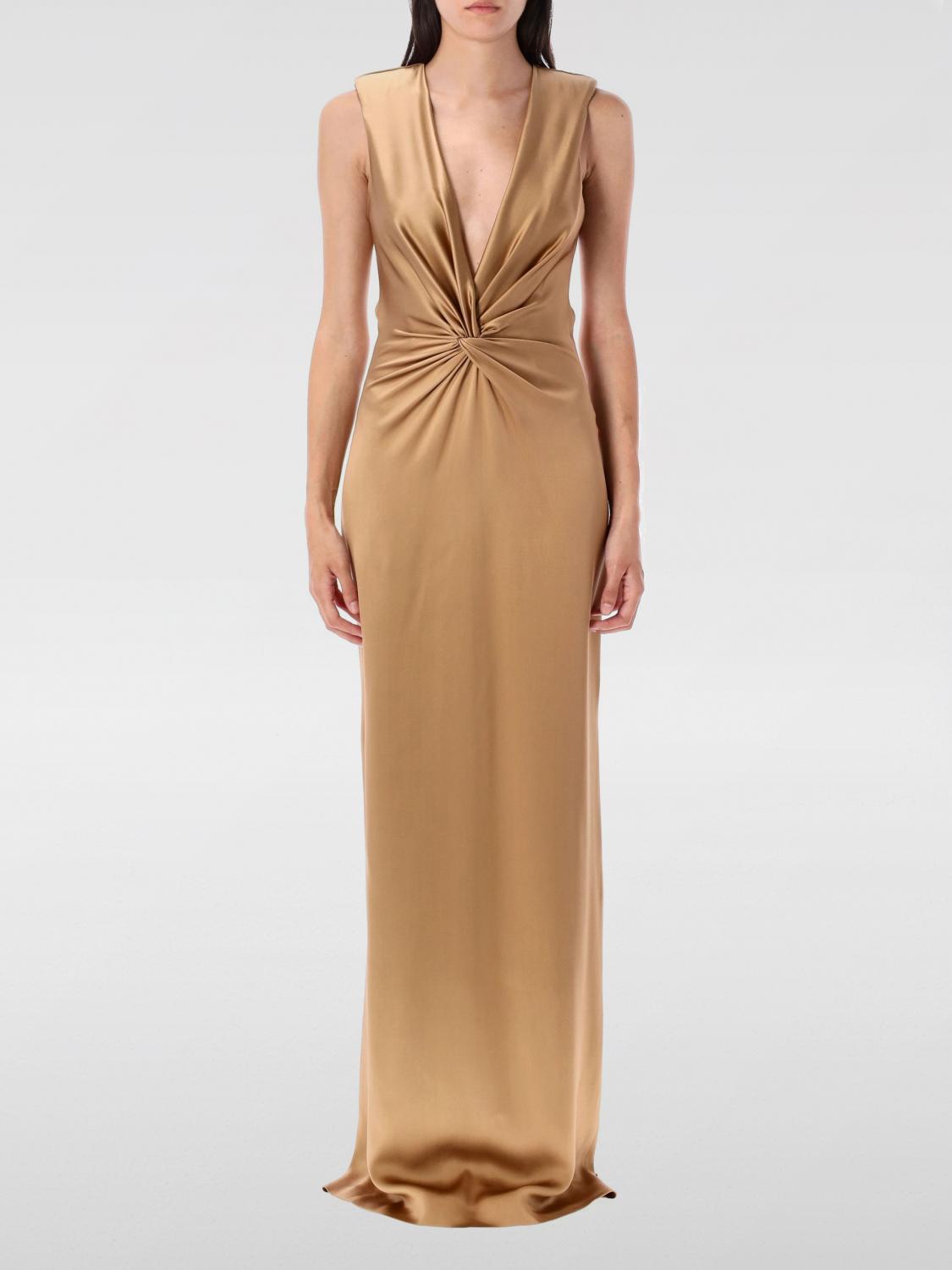 Tom Ford Silk Evening Dress In Brown