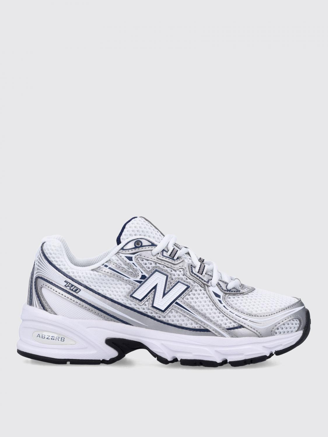 New Balance Mesh And Leather Sneakers In White