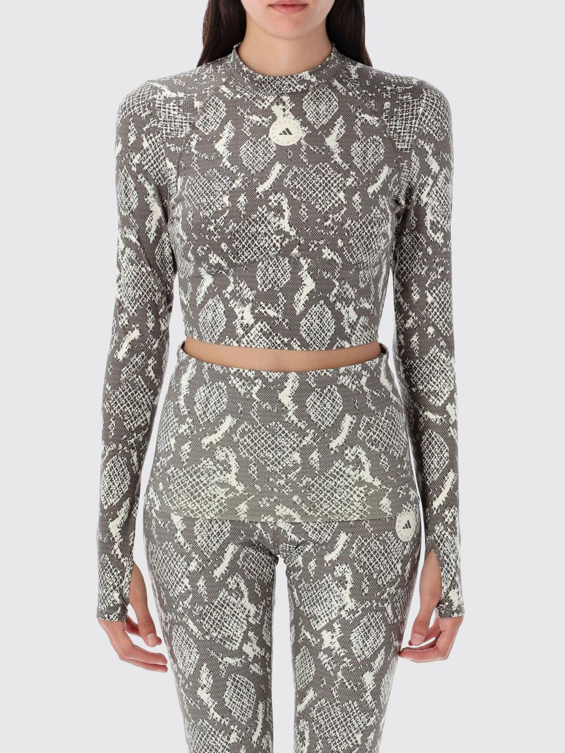 Adidas By Stella Mccartney Printed Leggings In Gray