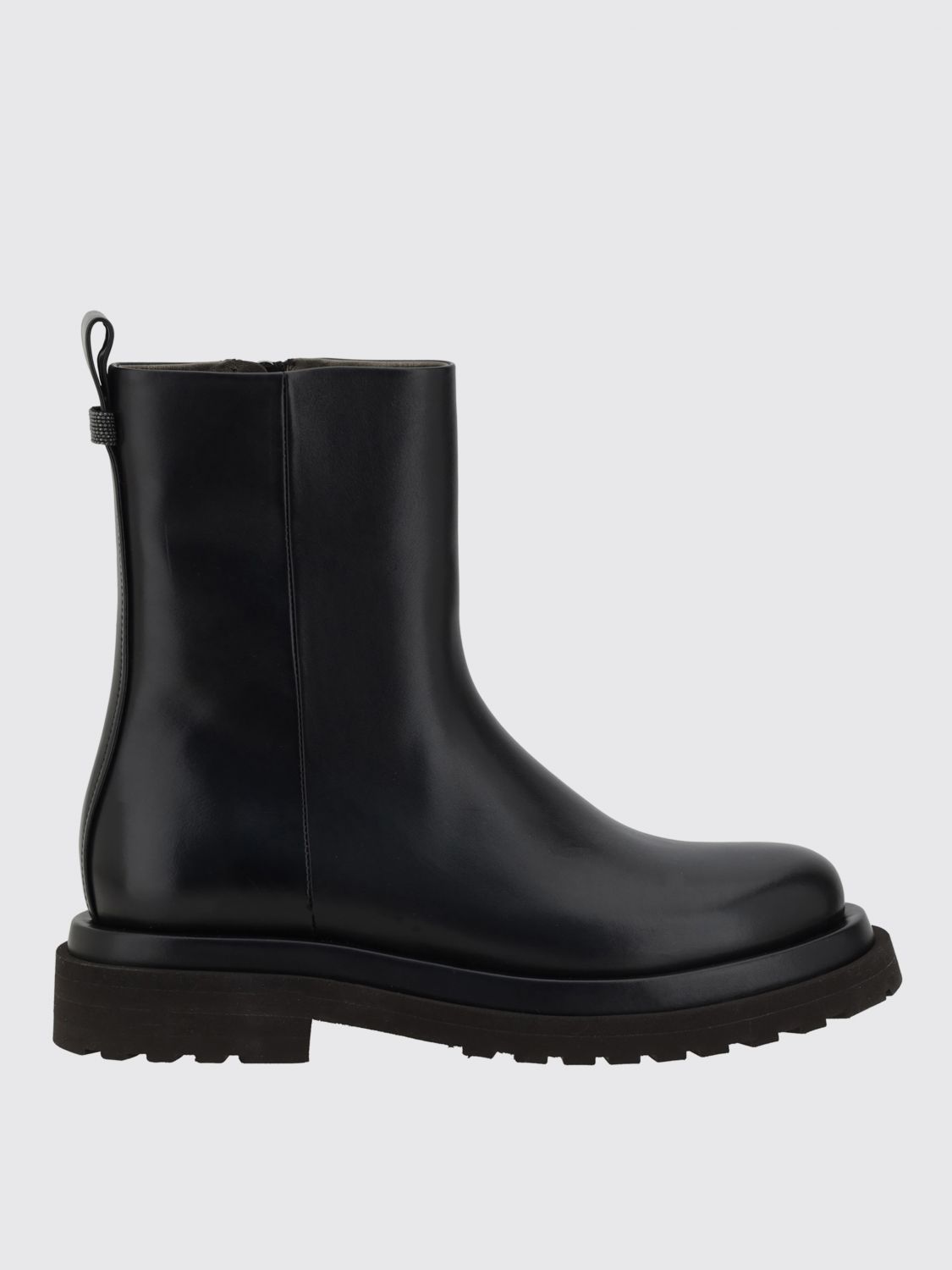 Brunello Cucinelli Zip-detail Block-heel Boots In Black
