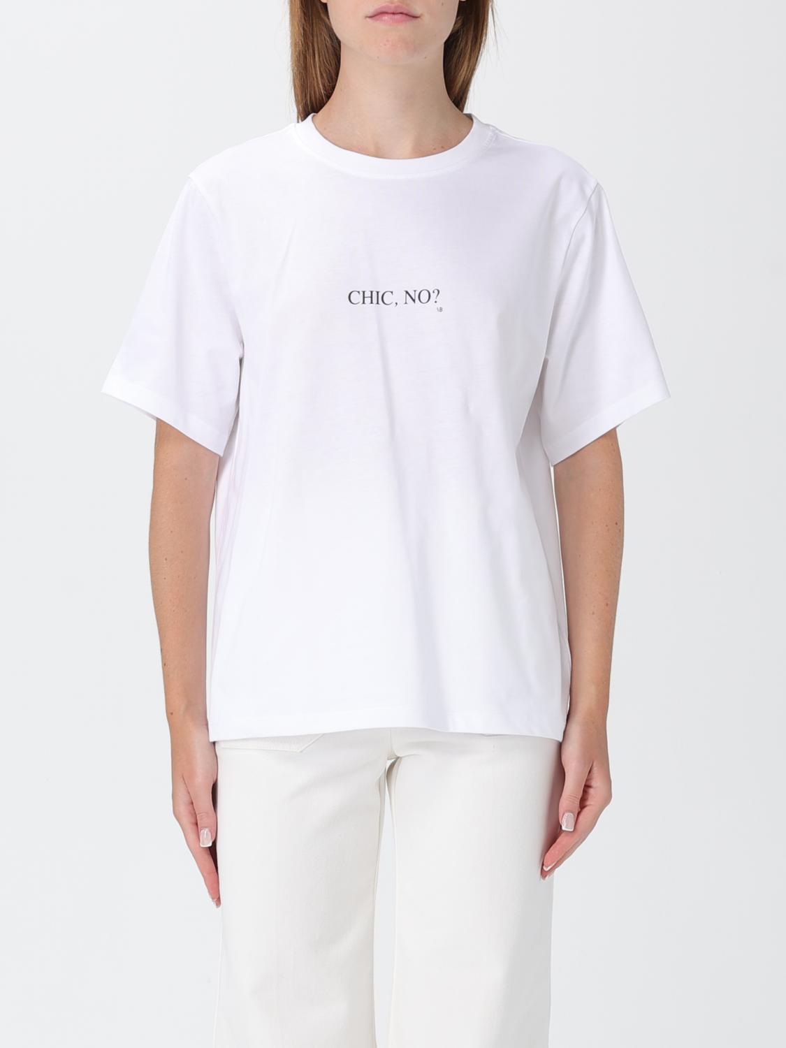 Victoria Beckham Womens White - Chic No Text-print Relaxed-fit Cotton-jersey T-shirt Xs In White