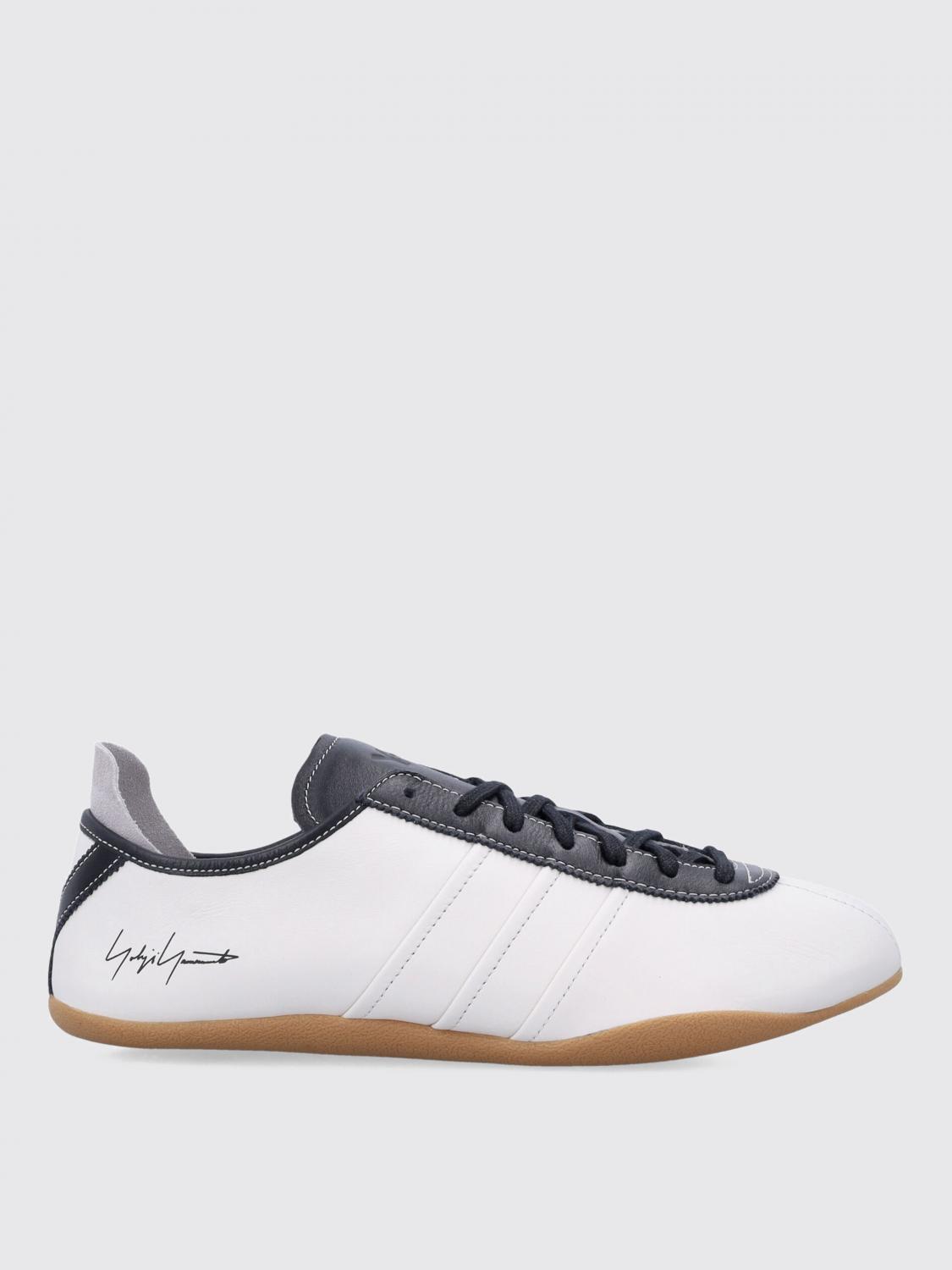 Y-3 Low-profile Leather Sneakers With Iconic 3-stripes In White