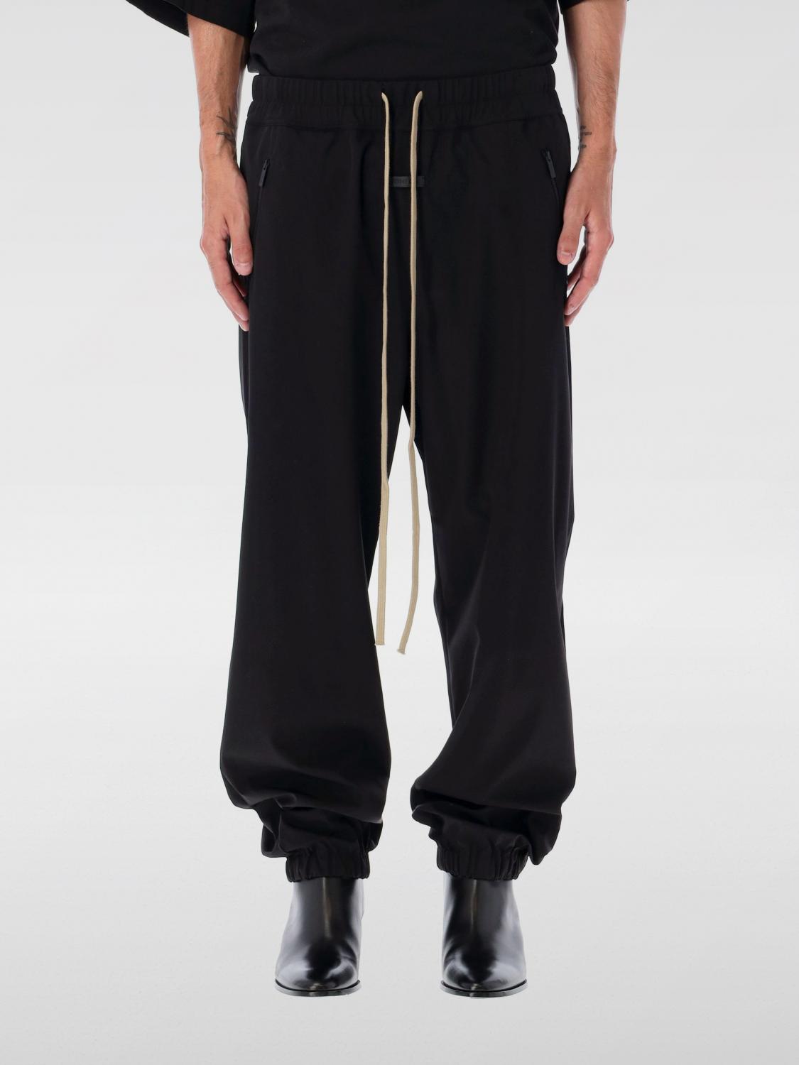 Fear Of God Forum Straight-leg Virgin Wool And Cashmere-blend Drawstring Trousers In Black