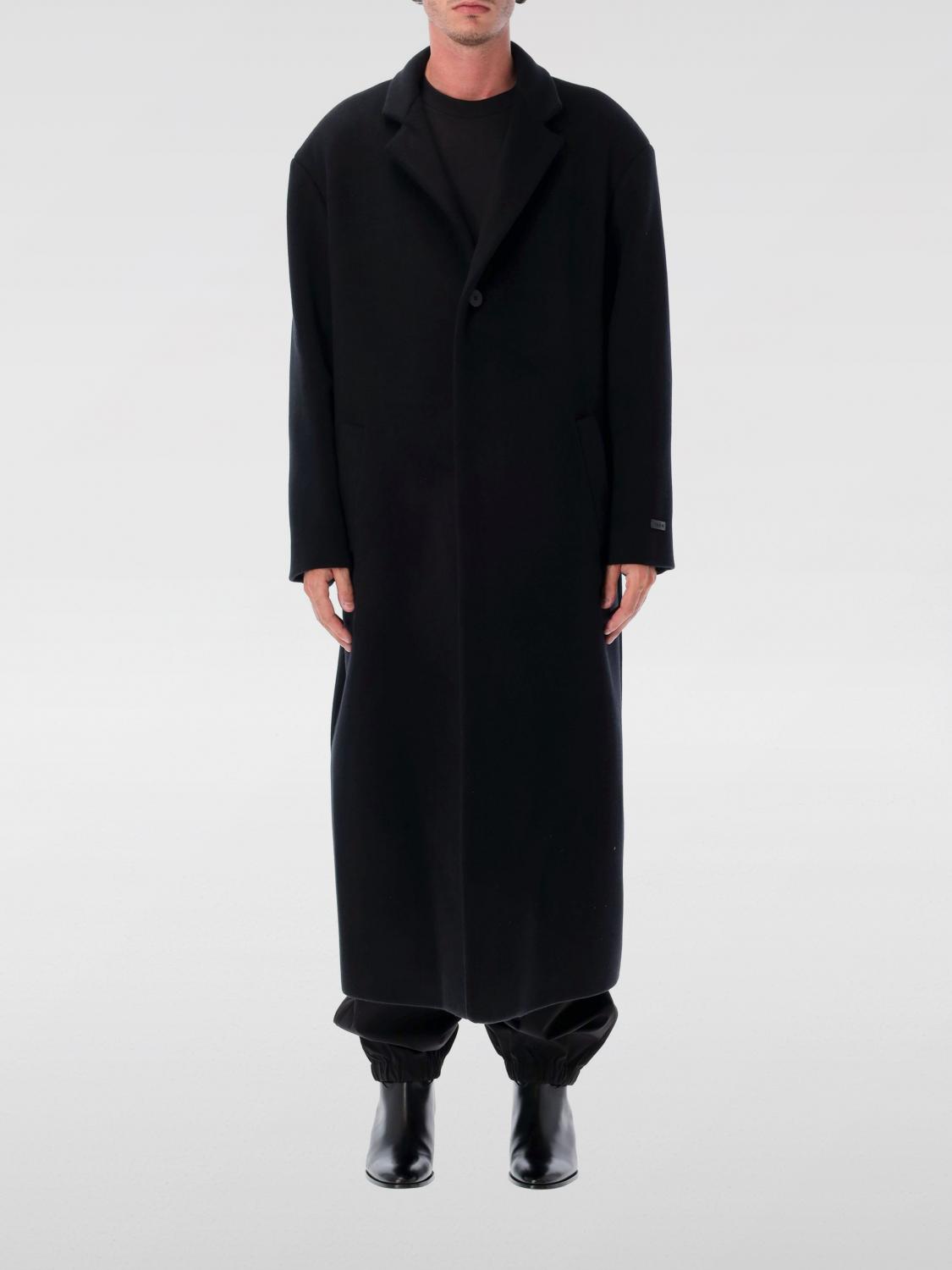 Fear Of God Melton Wool Relaxed Coat In Black