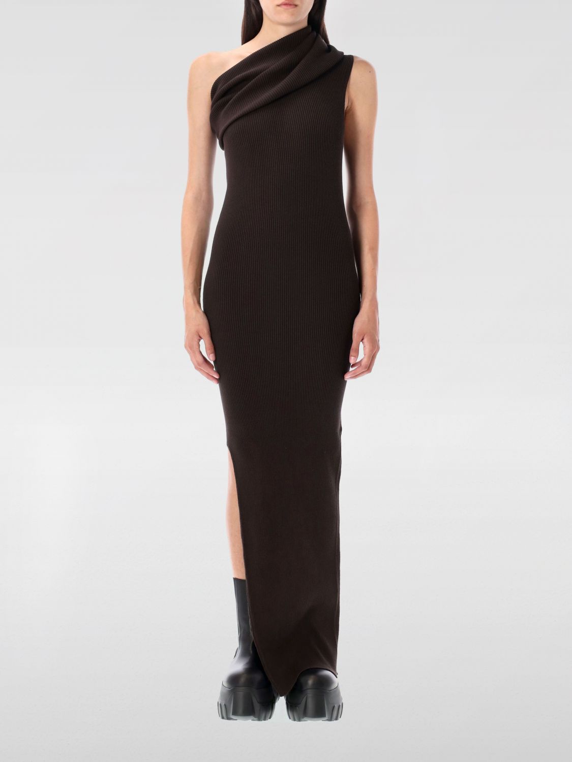 Rick Owens Athena Dress In Brown