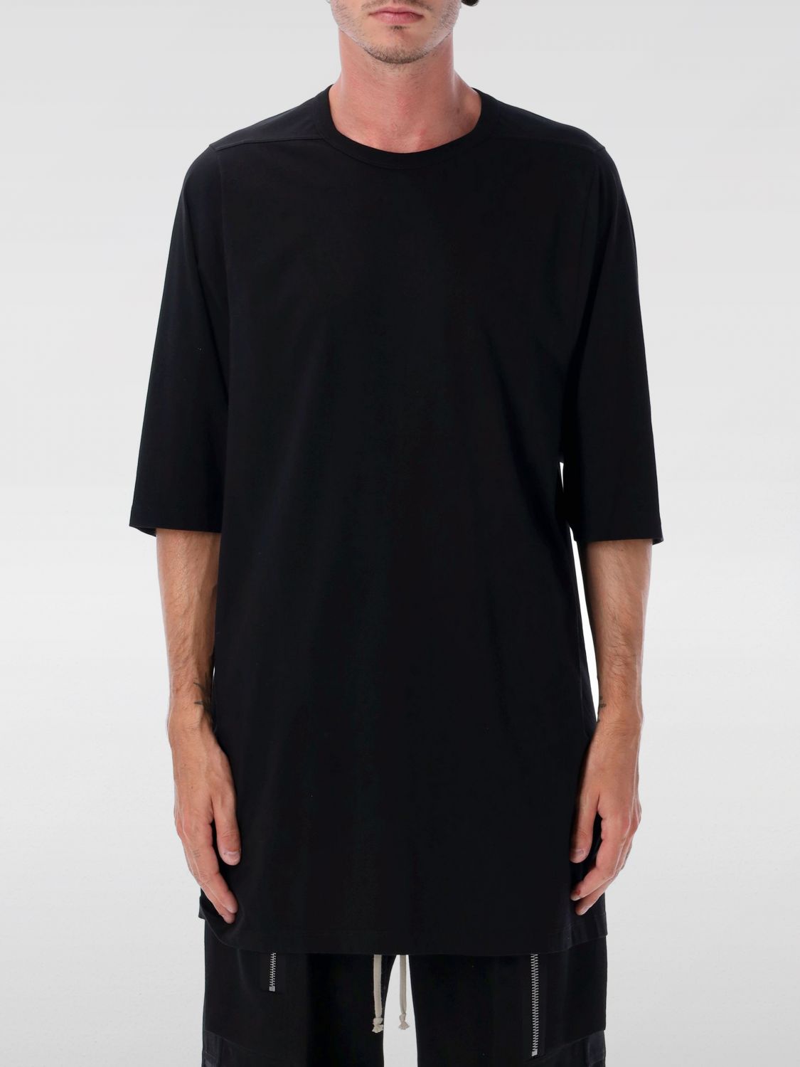 Rick Owens Relaxed Fit Oversized T-shirt With Classic Crew Neckline In Black