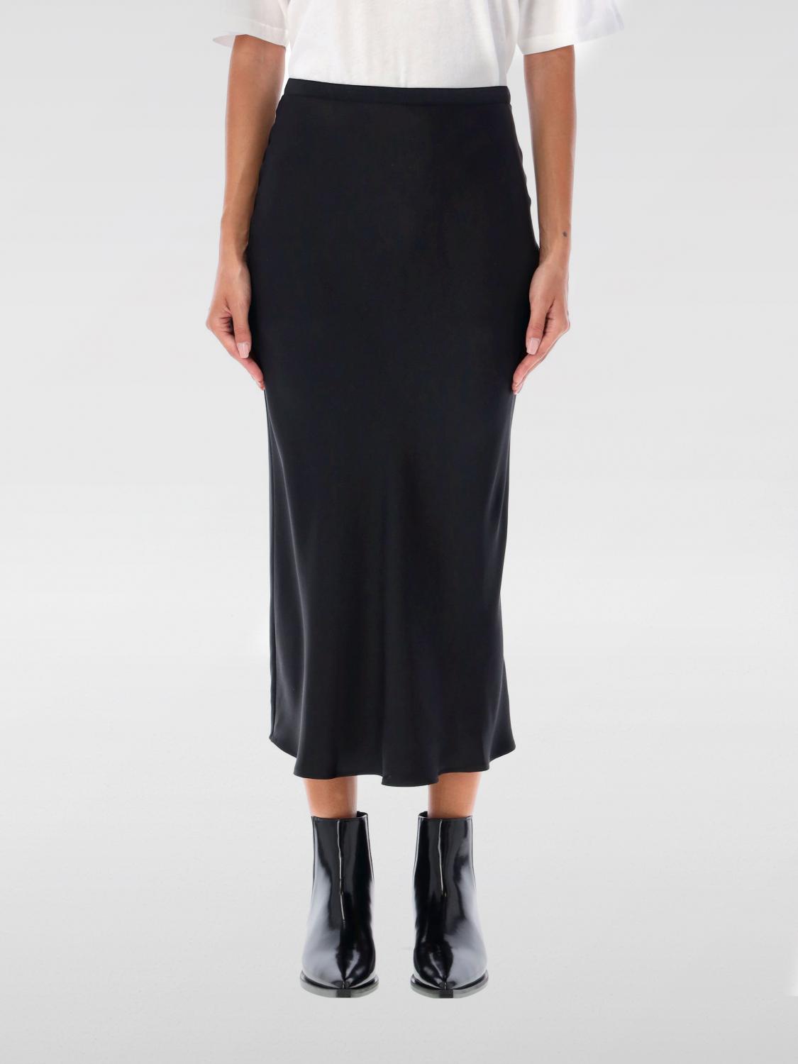 Anine Bing Iron-coloured Silk Skirt Bar In Black