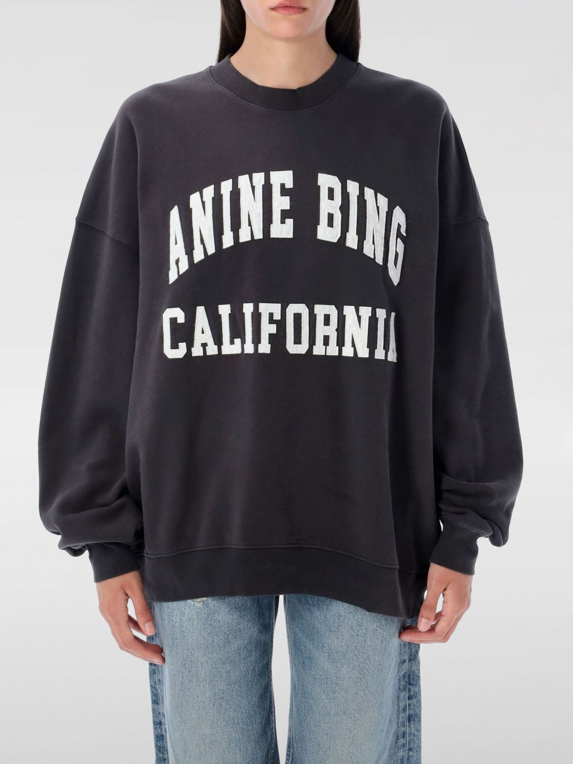 Anine Bing California Crew-neck Sweatshirt In Black