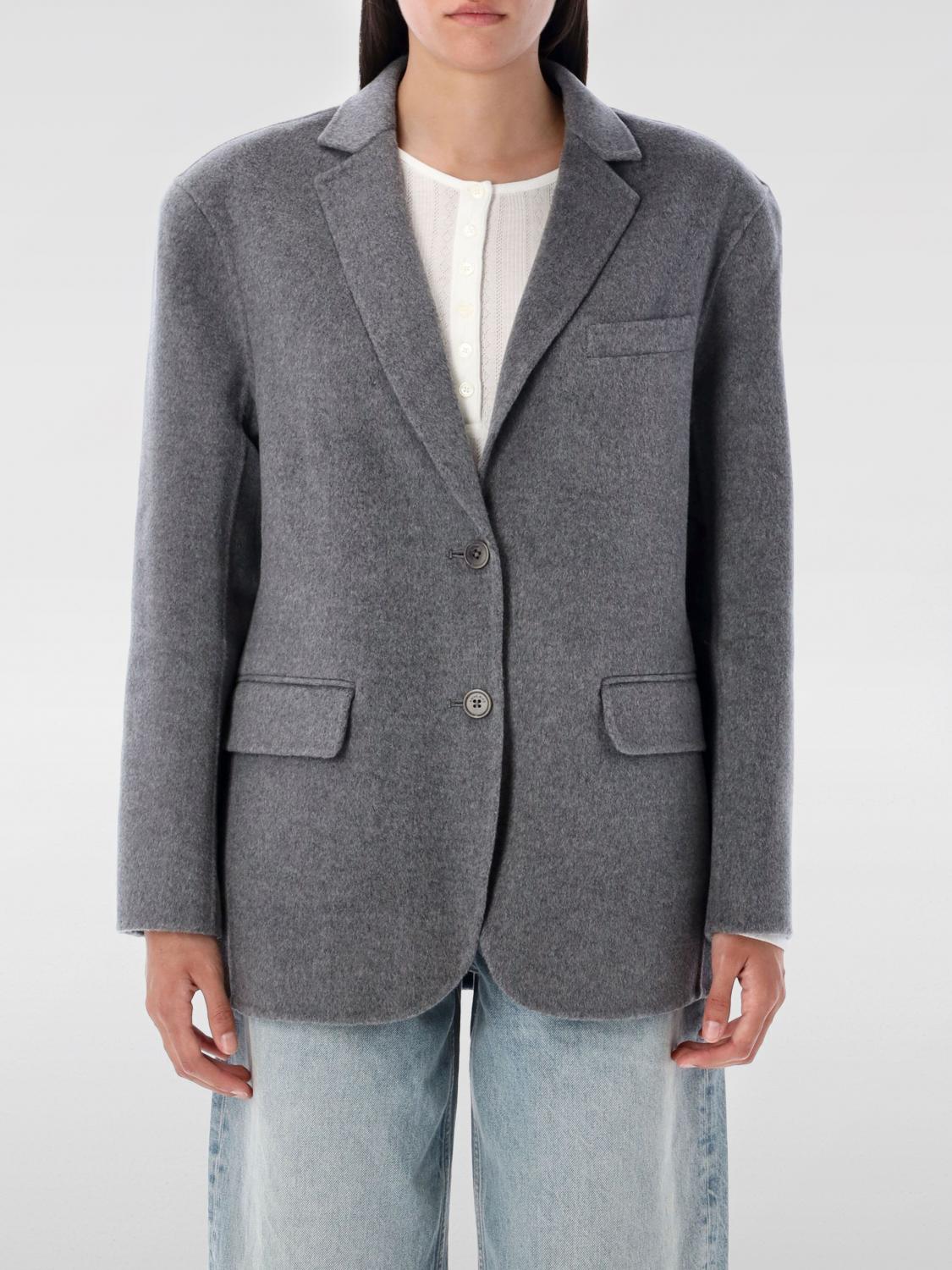 Anine Bing Wool And Cashmere Jacket With Flap Pockets In Gray
