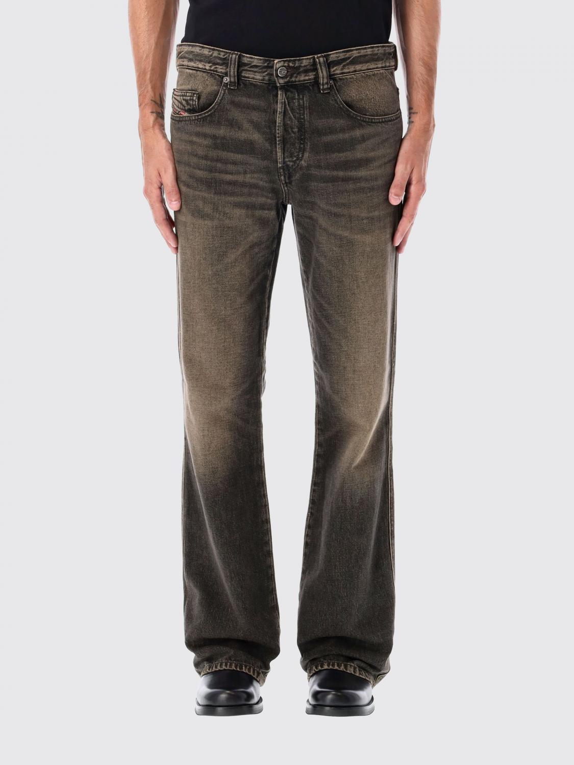 Diesel Patched Belt Loops Faded Five-pocket Trousers In Black