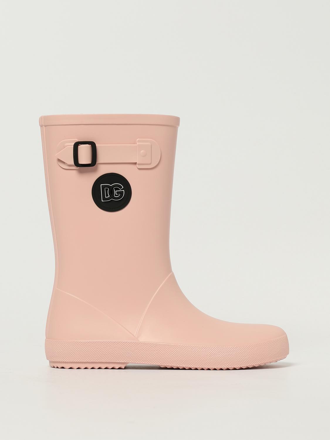 Dolce & Gabbana Dg Rain Boots In Pink