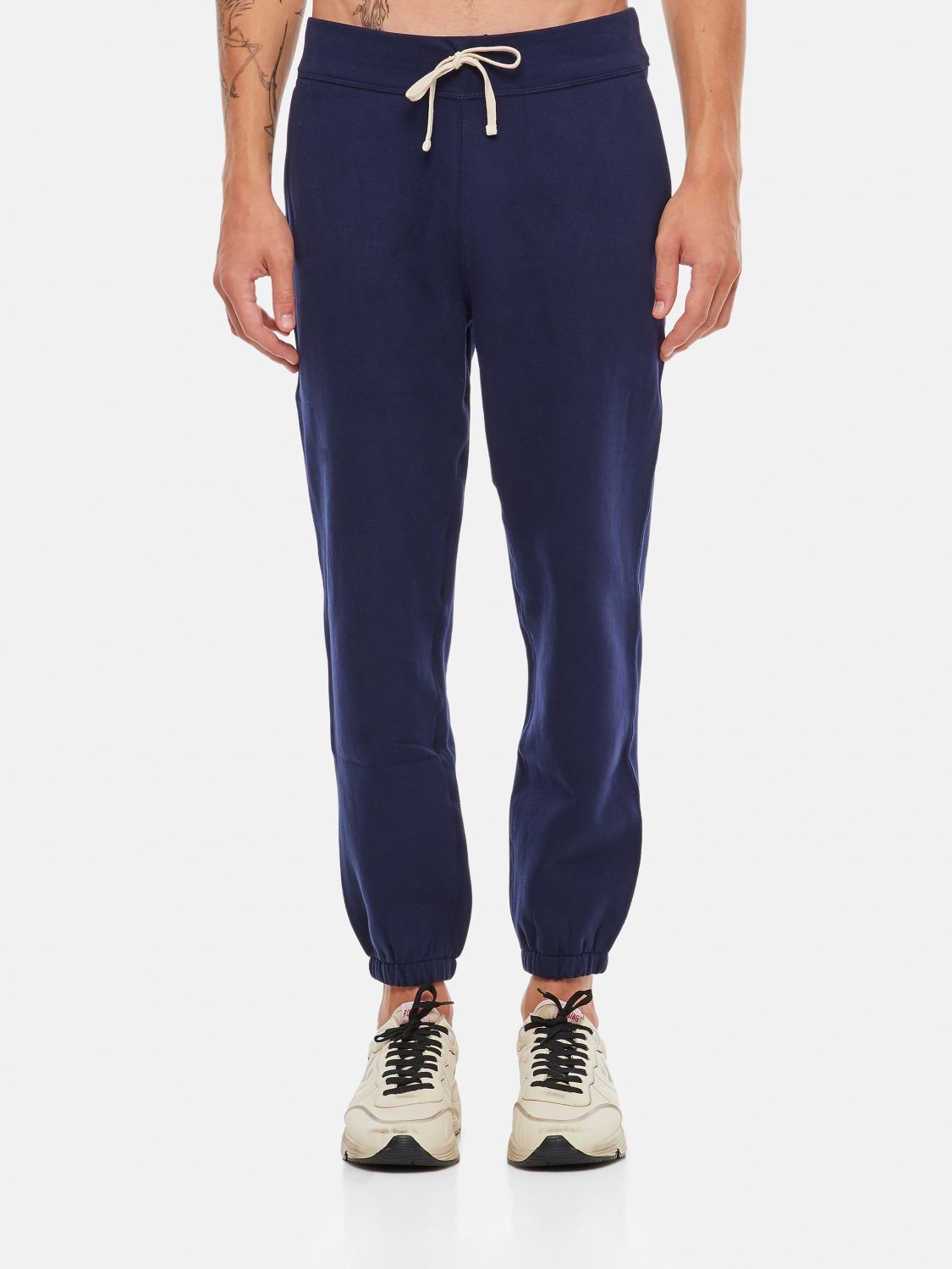 Polo Ralph Lauren Tapered Leg Track Pants With Drawstring Closure In Blue