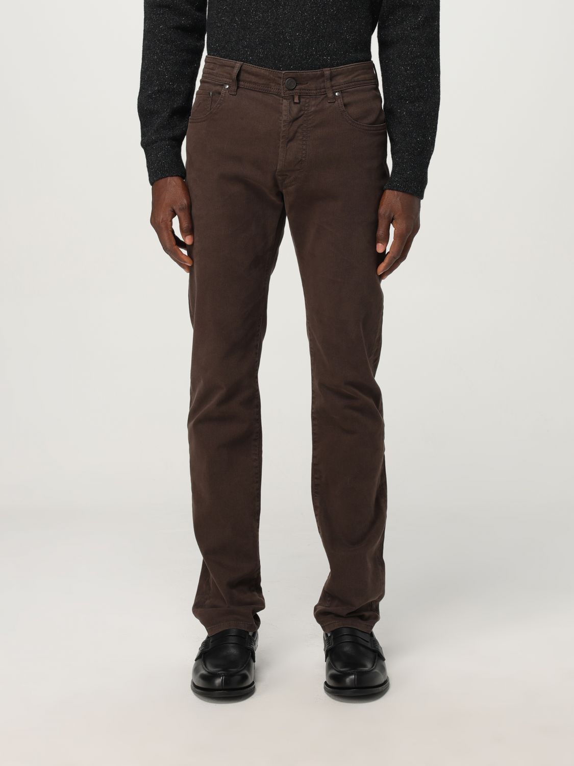 Jacob Cohen Button-fly Trousers In Brown