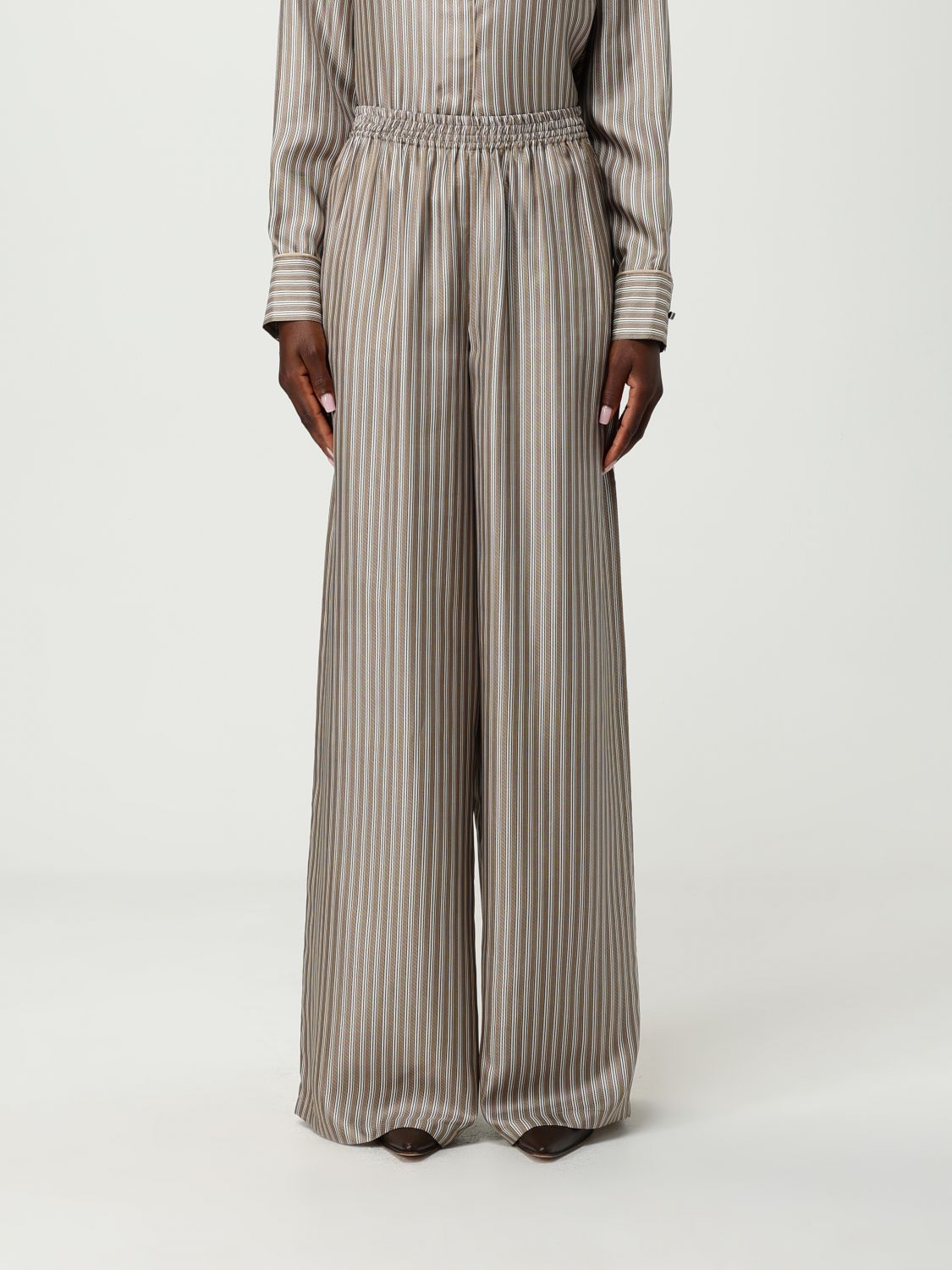 Max Mara Pants Woman Color Brown In Brown
