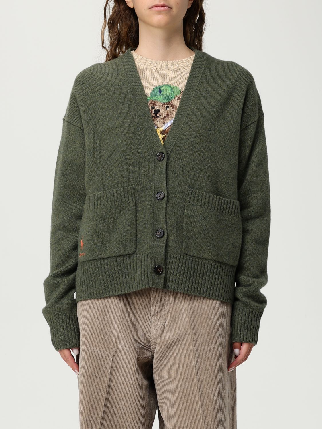 Polo Ralph Lauren Cardigan  Woman Color Blue In Green