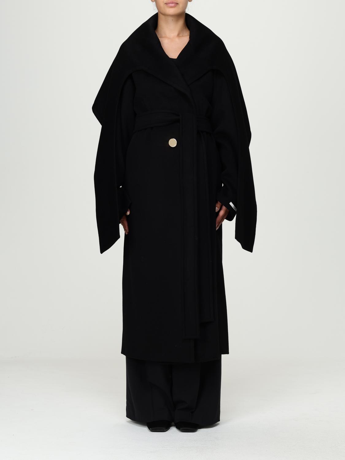 Sportmax Coat Woman Color Black In Black