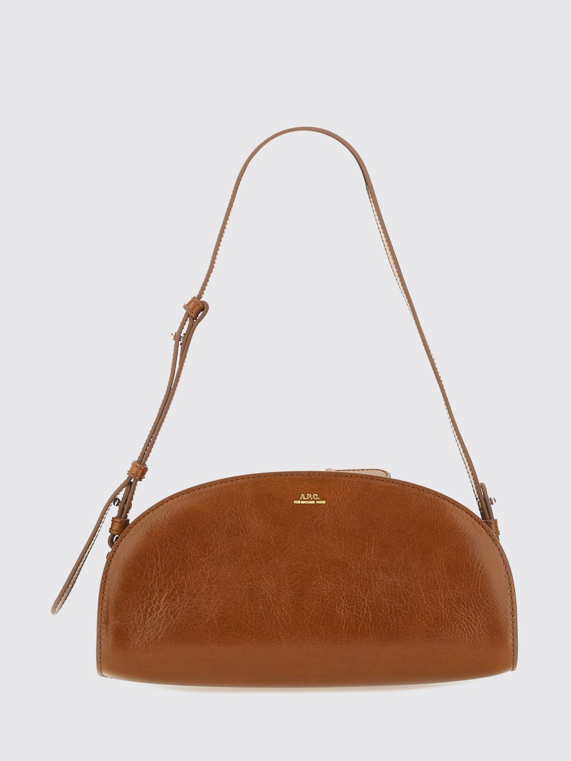 Apc Structured Shoulder Bag Adjustable Strap In Brown