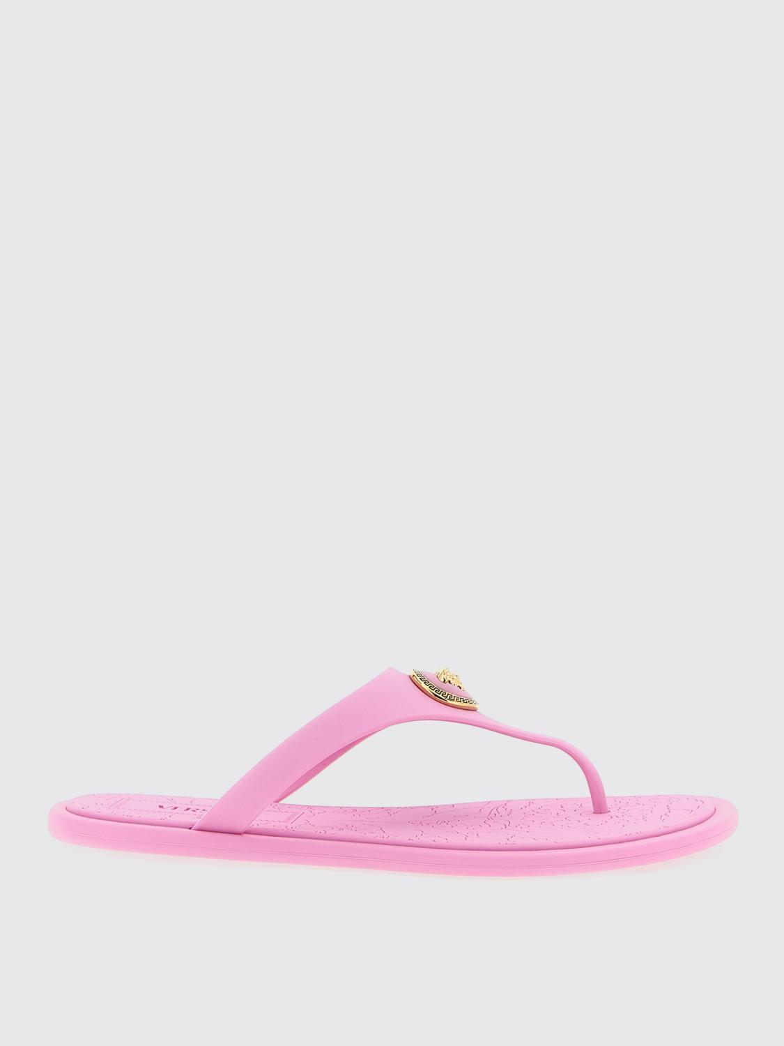 Versace Alia Sandales Plates En Caoutchouc In Pink