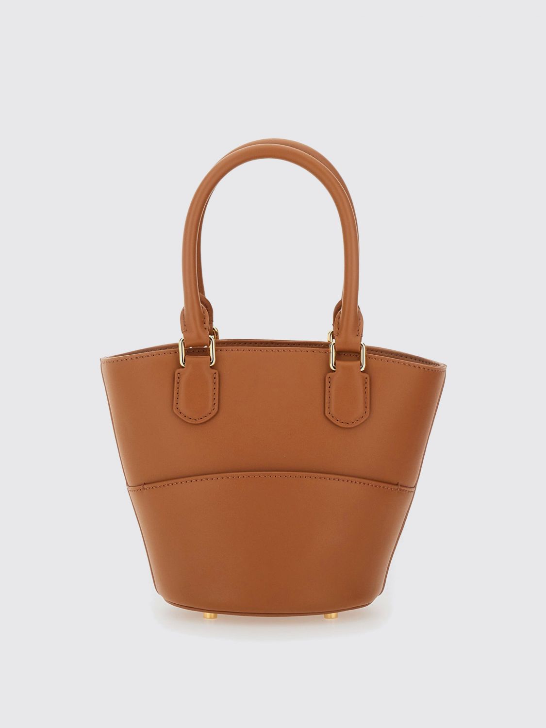 Self-portrait Chain Strap Top Handle Structured Shape In Brown