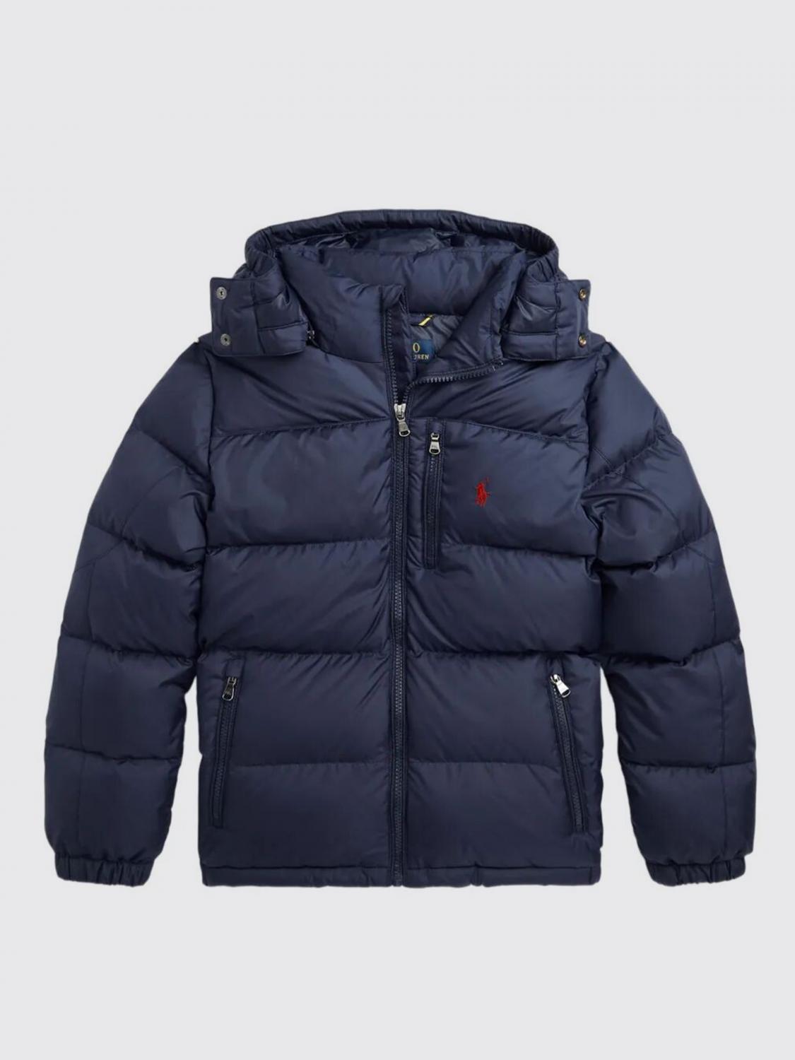 Polo Ralph Lauren Kids' Water Resistant 650 Fill Power Down Puffer Jacket With Removable Hood In Blue