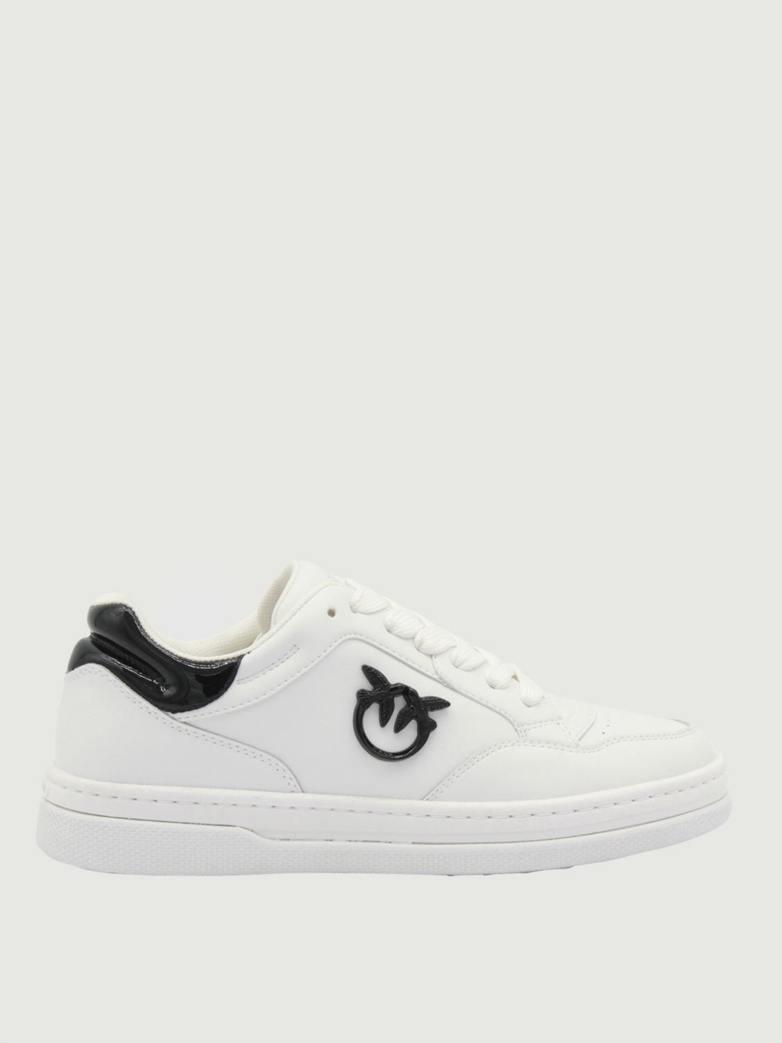 Pinko Sneakers With Love Birds Logo Plaque In White