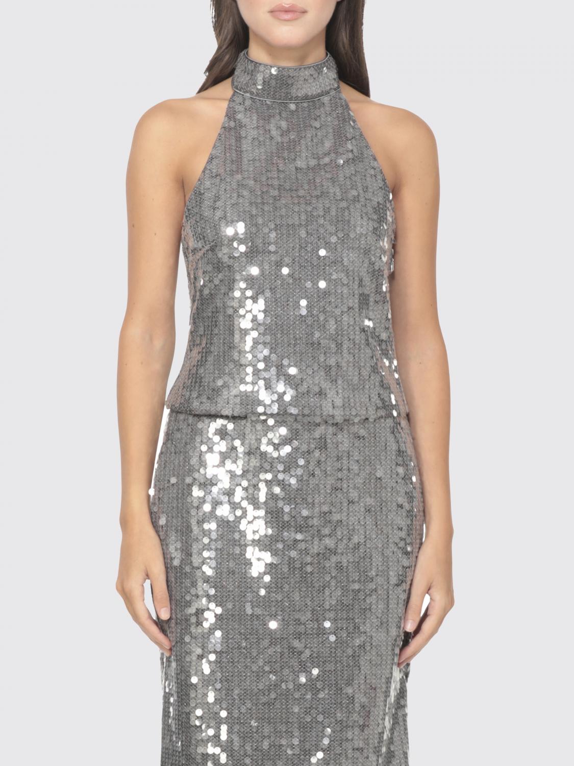 Rotate Birger Christensen Top Rotate Woman Color Grey In Gray